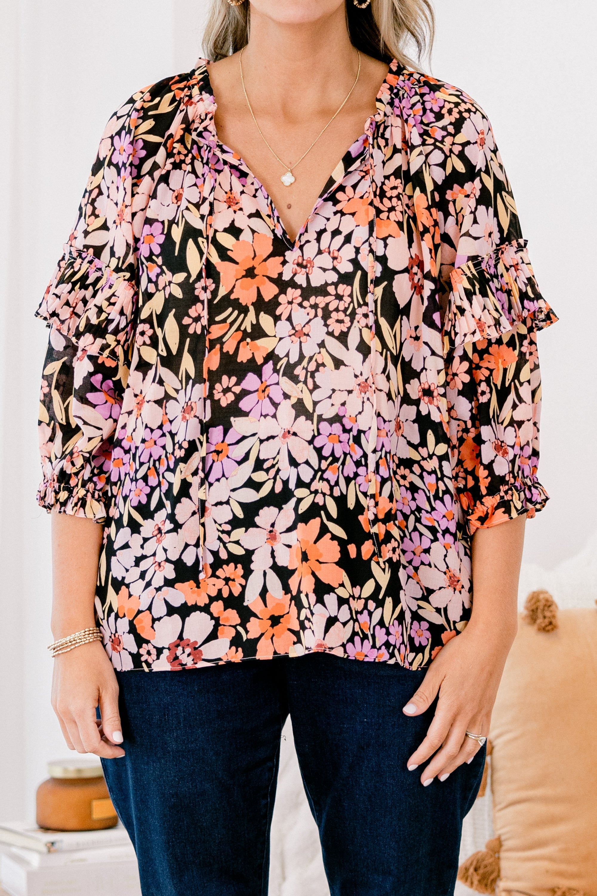 Walk Into The Sunshine Top, Black Multi