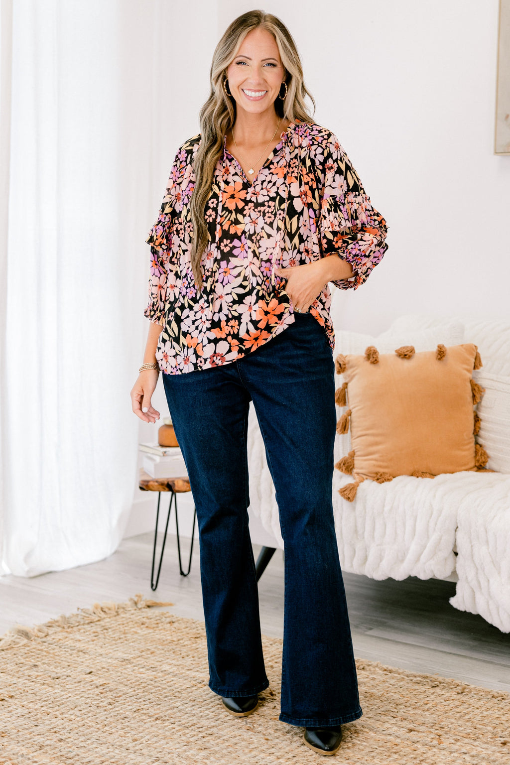Walk Into The Sunshine Top, Black Multi