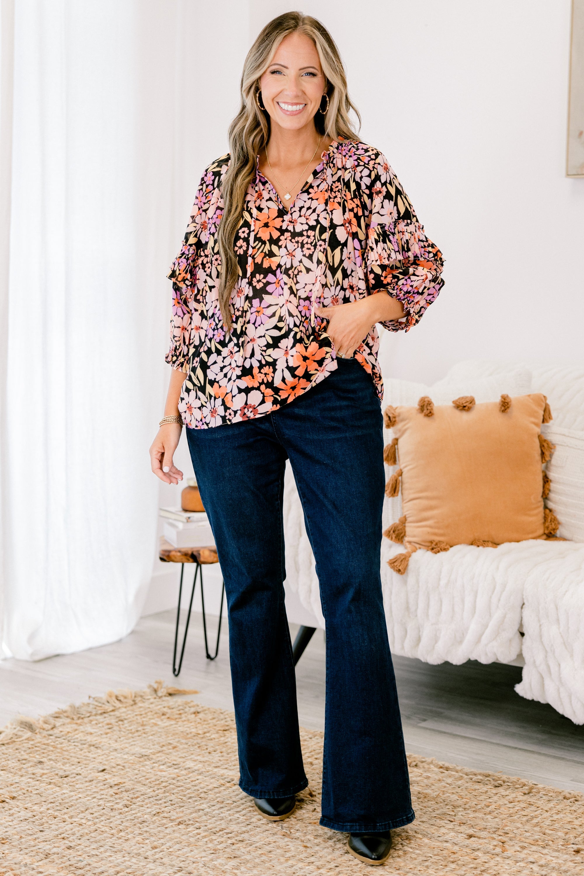 Walk Into The Sunshine Top, Black Multi