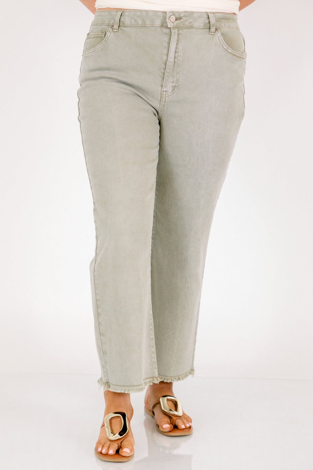 Walk This Way Jeans, Light Olive