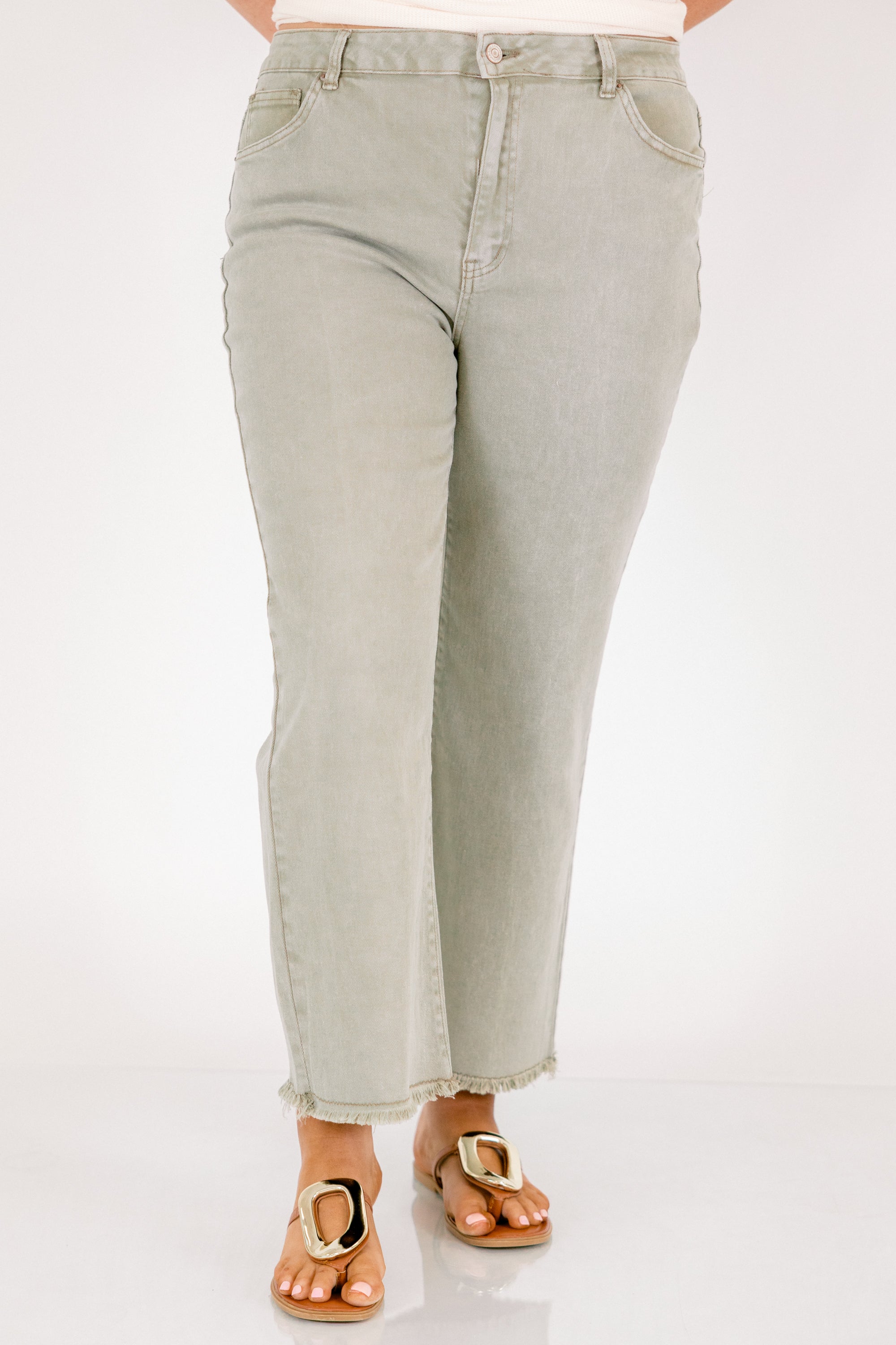 Walk This Way Jeans, Light Olive