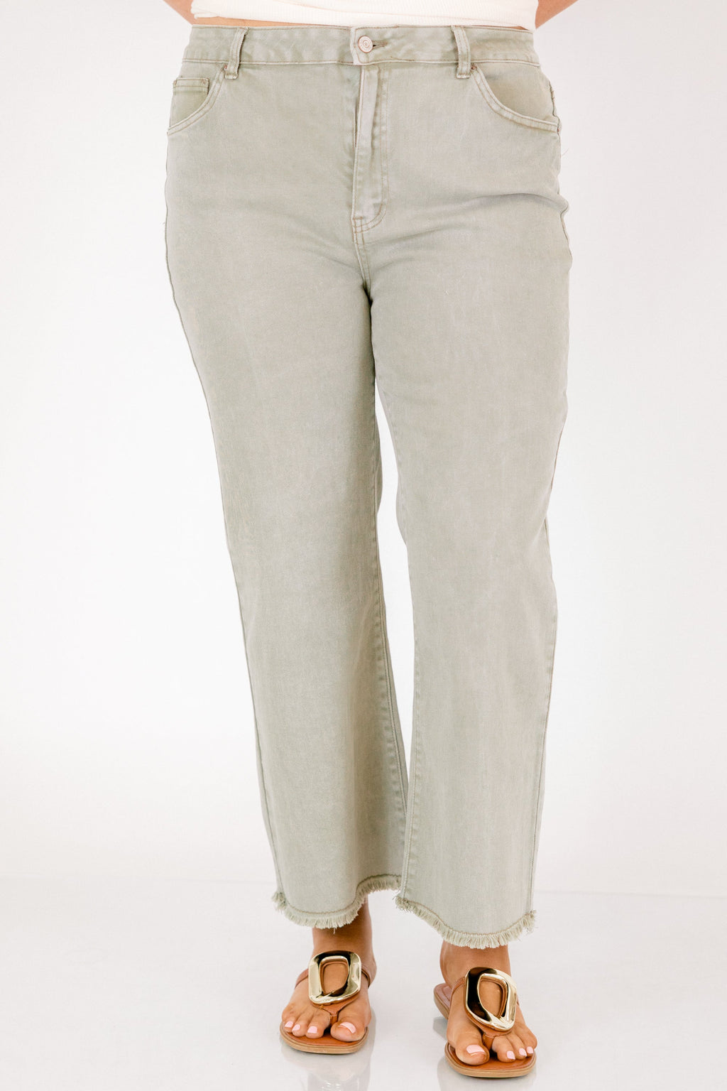 Walk This Way Jeans, Light Olive