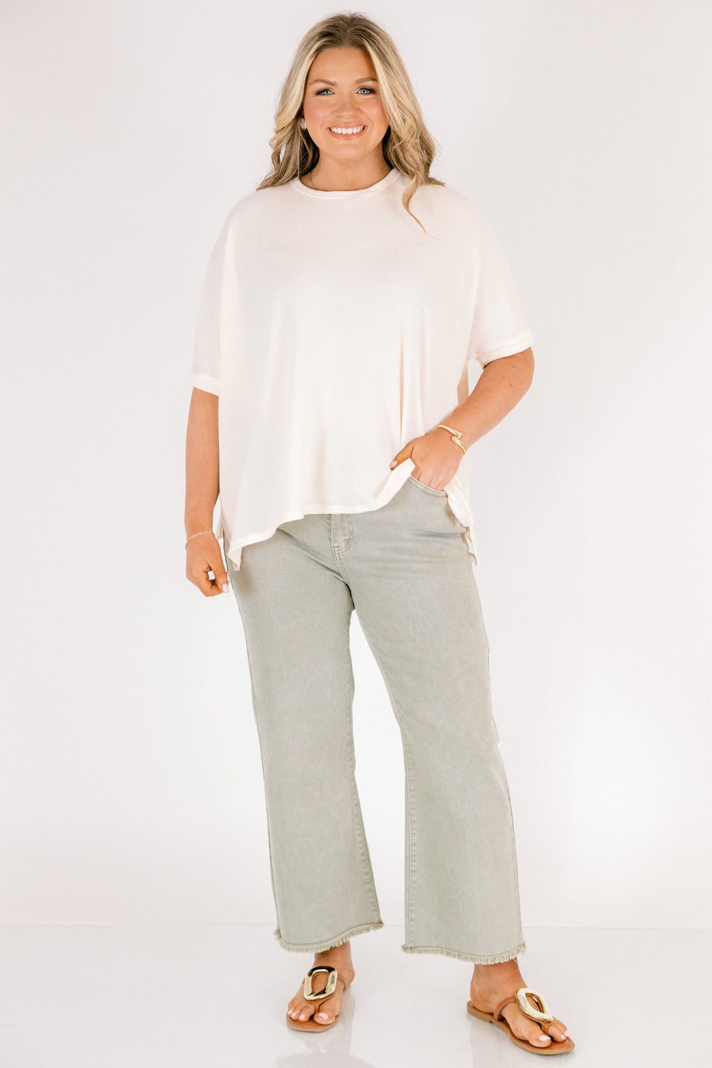 Walk This Way Jeans, Light Olive