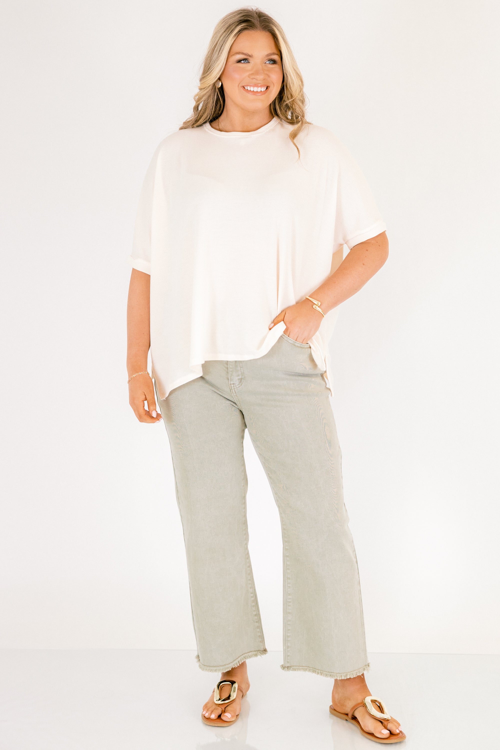 Walk This Way Jeans, Light Olive