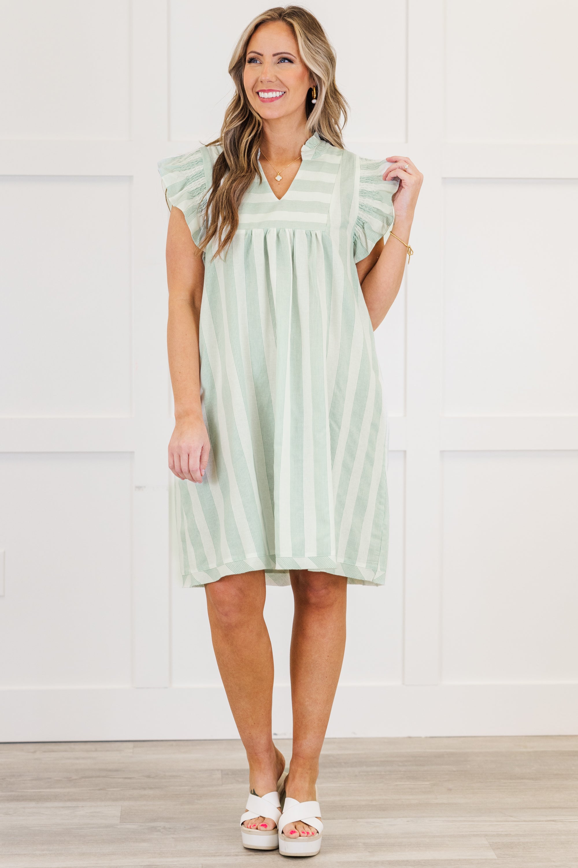 Walk and Talk Dress, Green