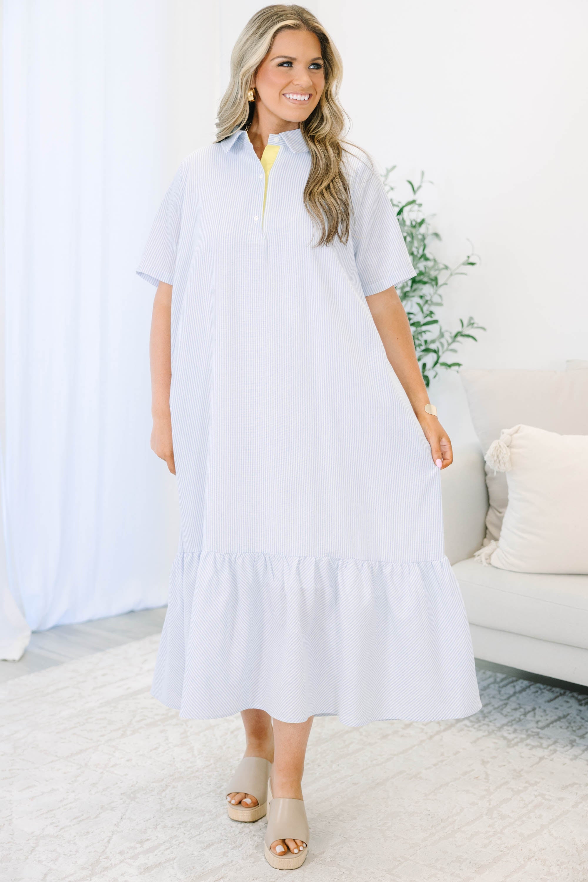 Walking Away Dress, Blue