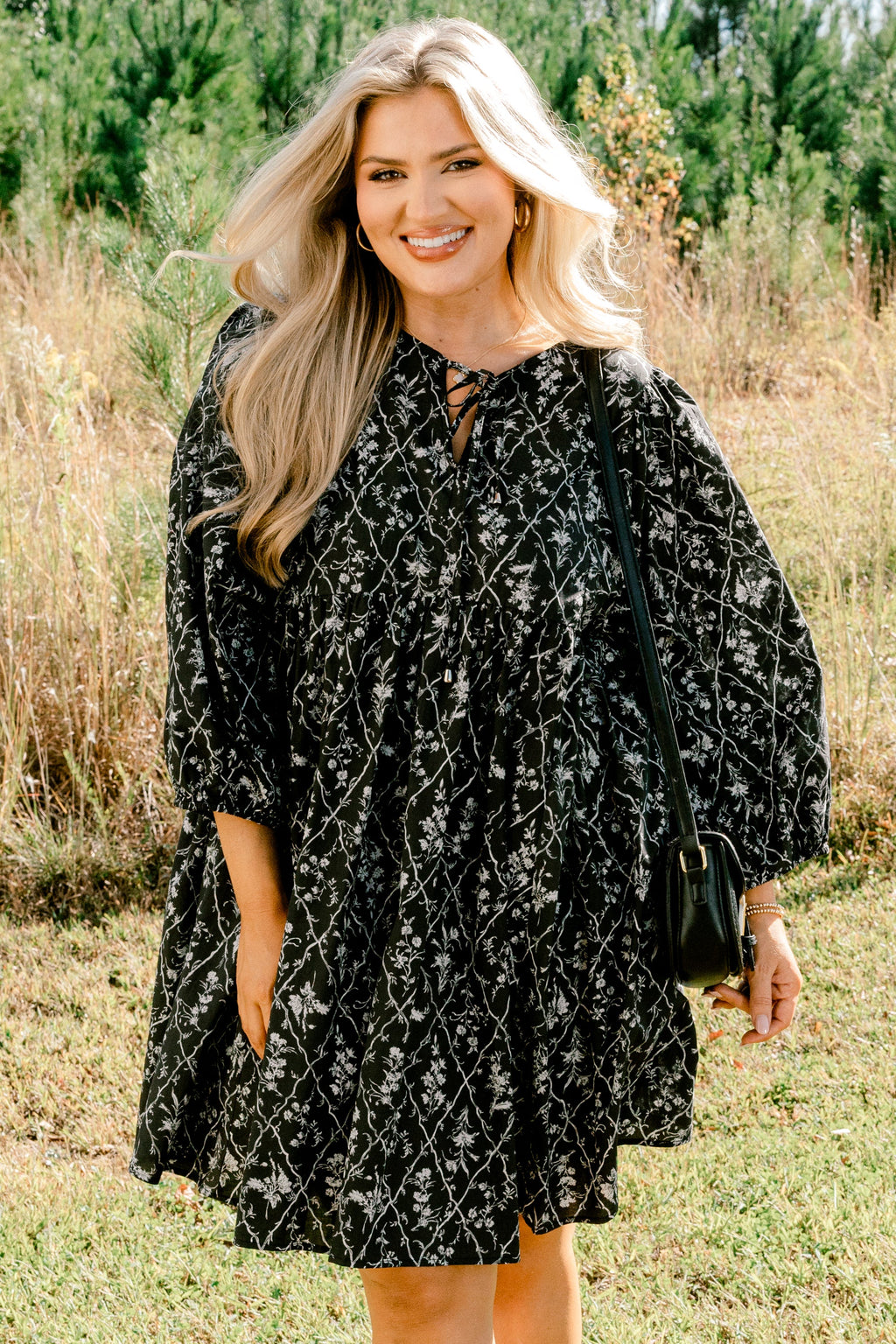 Walking On Air Dress, Black Floral