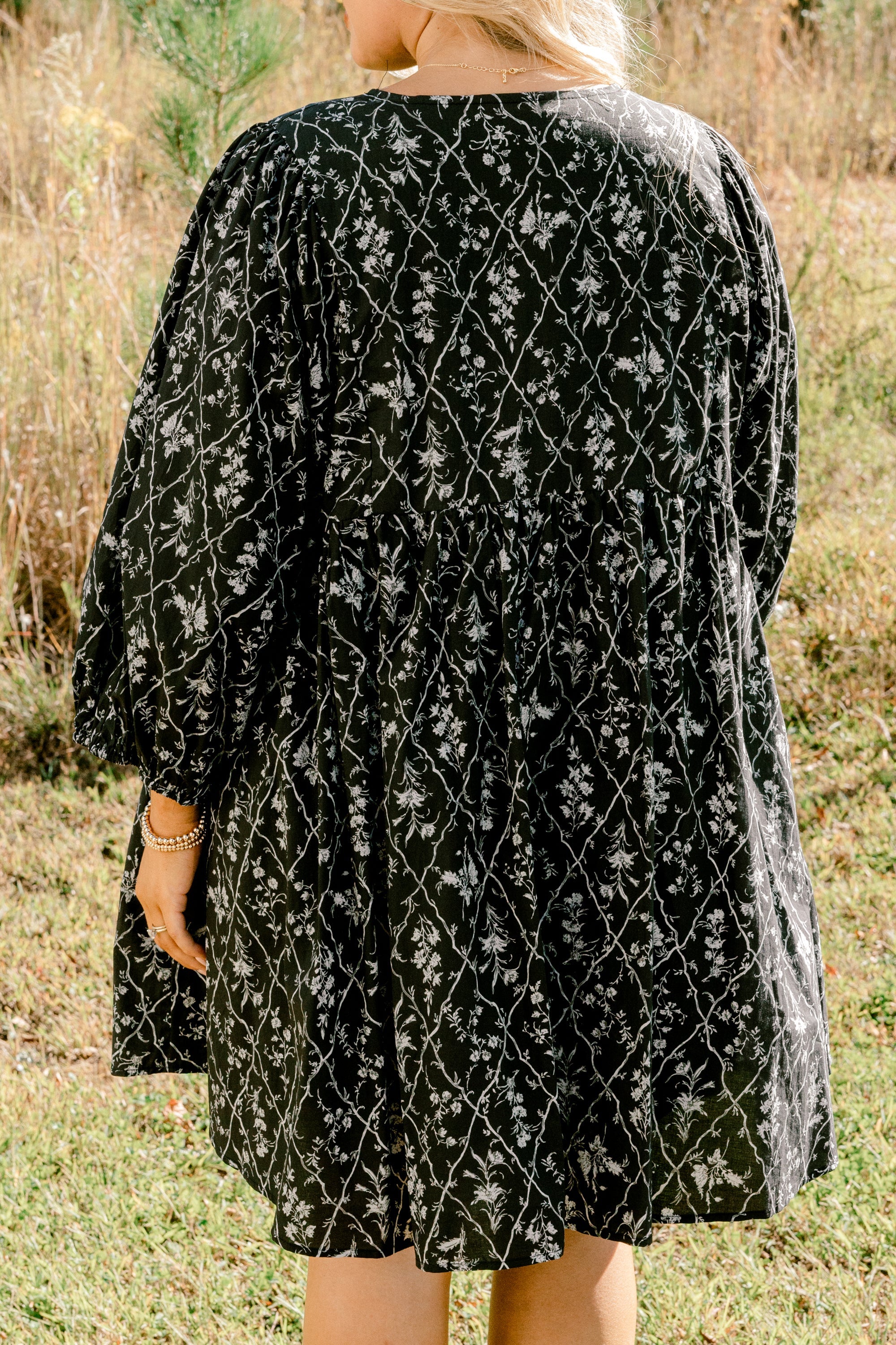 Walking On Air Dress, Black Floral