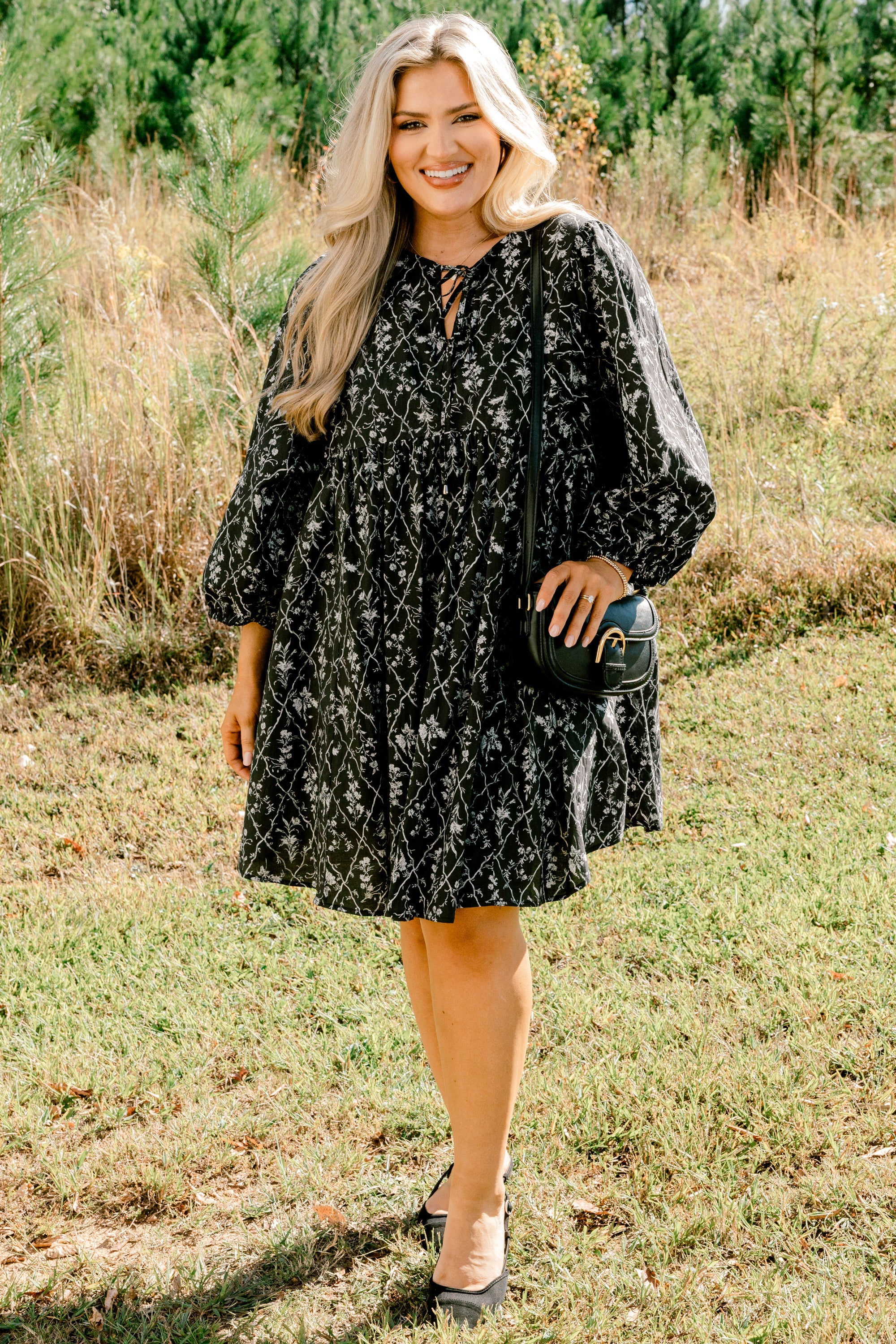 Walking On Air Dress, Black Floral