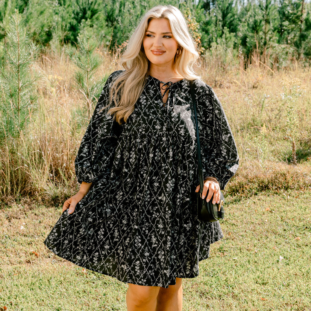 Walking On Air Dress, Black Floral