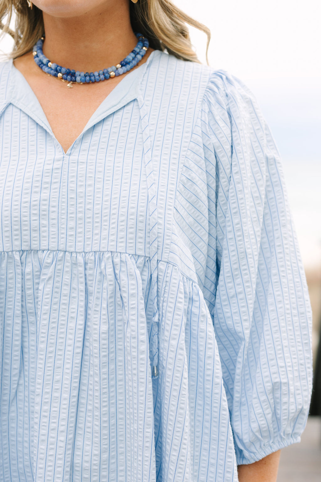 Walking On Air Dress, Blue Stripe