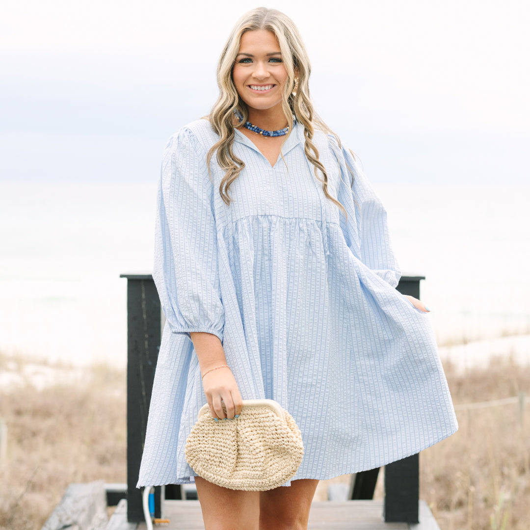 Walking On Air Dress, Blue Stripe