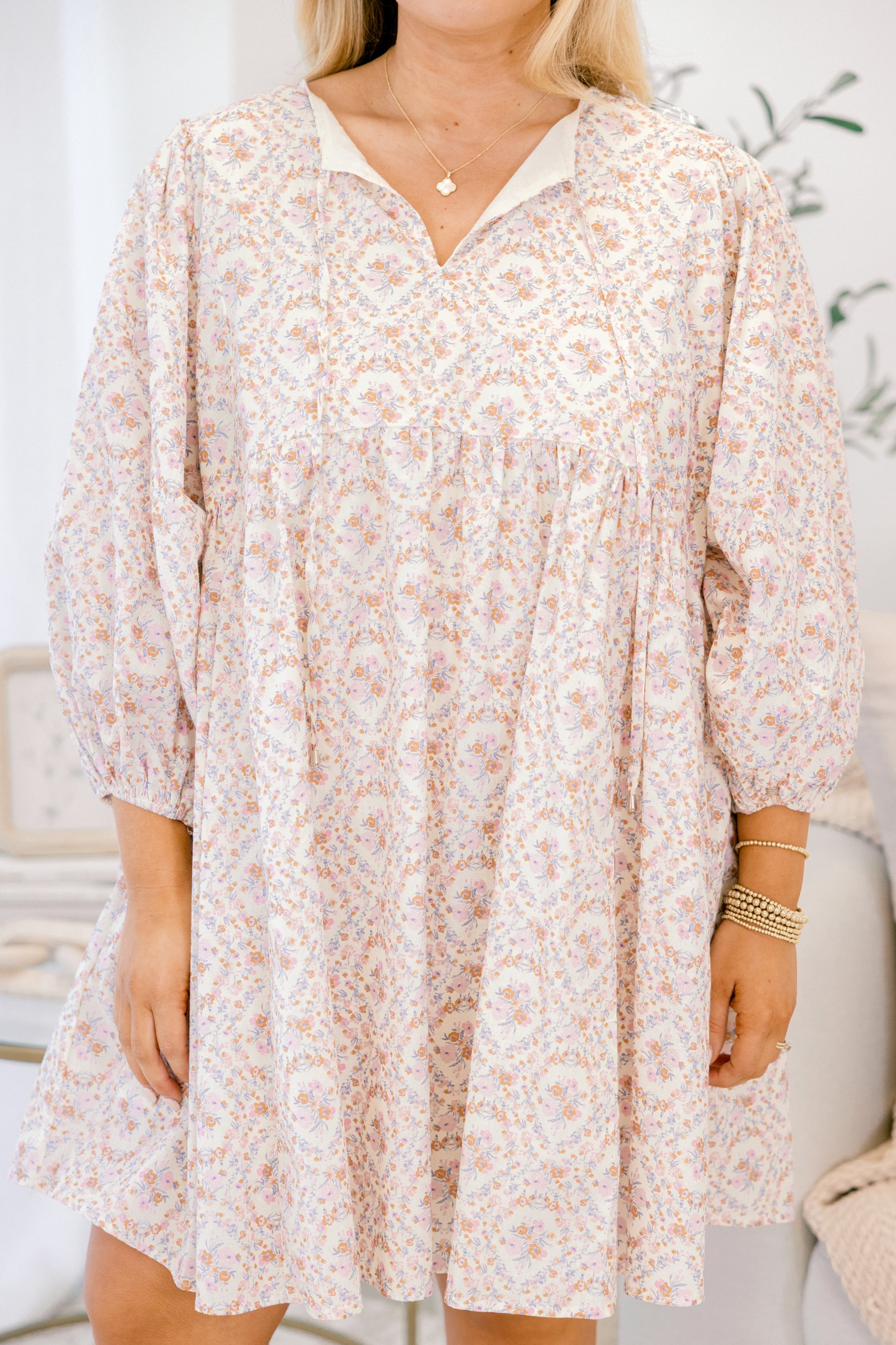 Walking On Air Dress, Cream Floral