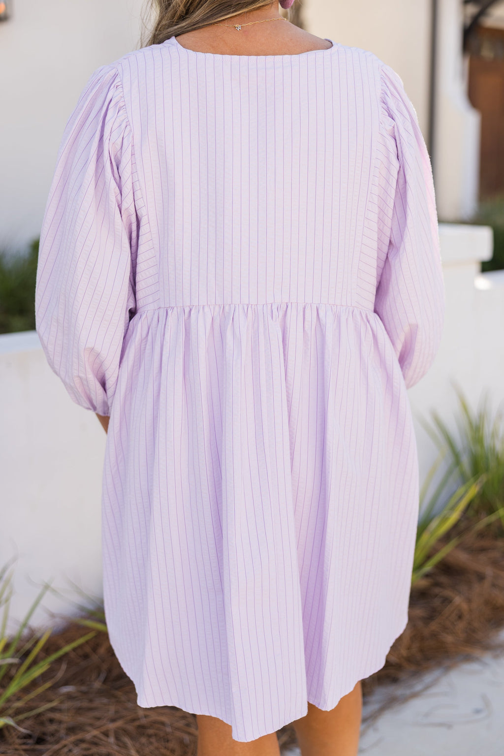 Walking On Air Dress, Purple Stripe