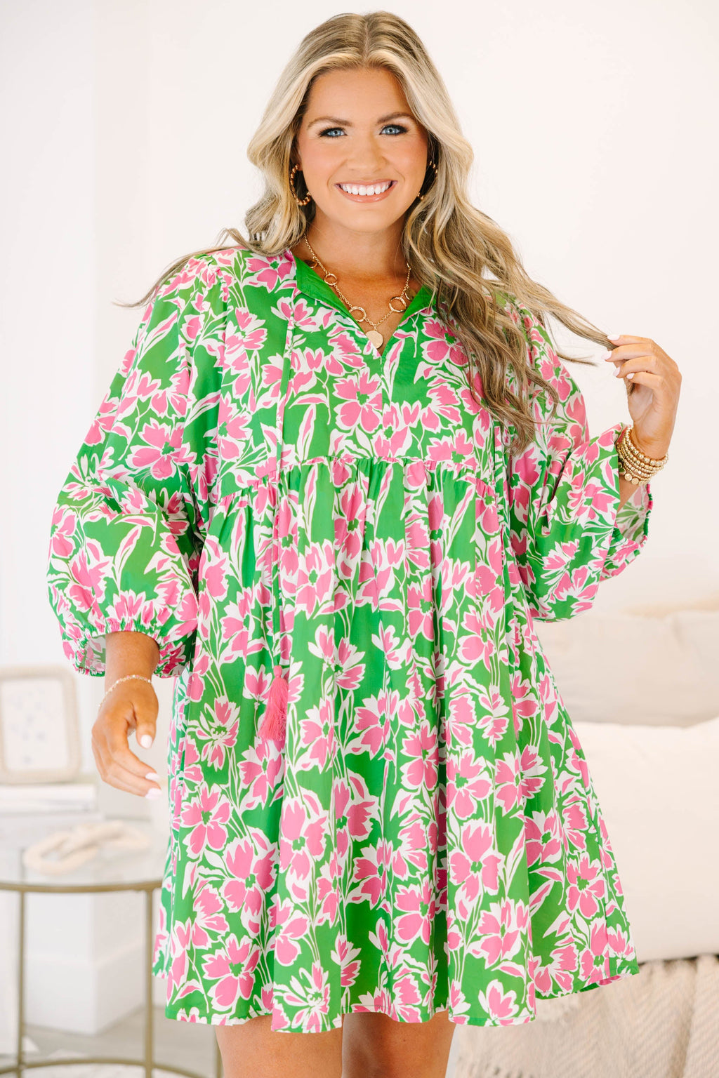 Walking On Air Dress, Pink-Green