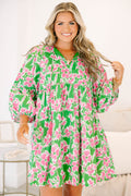Walking On Air Dress, Pink-Green