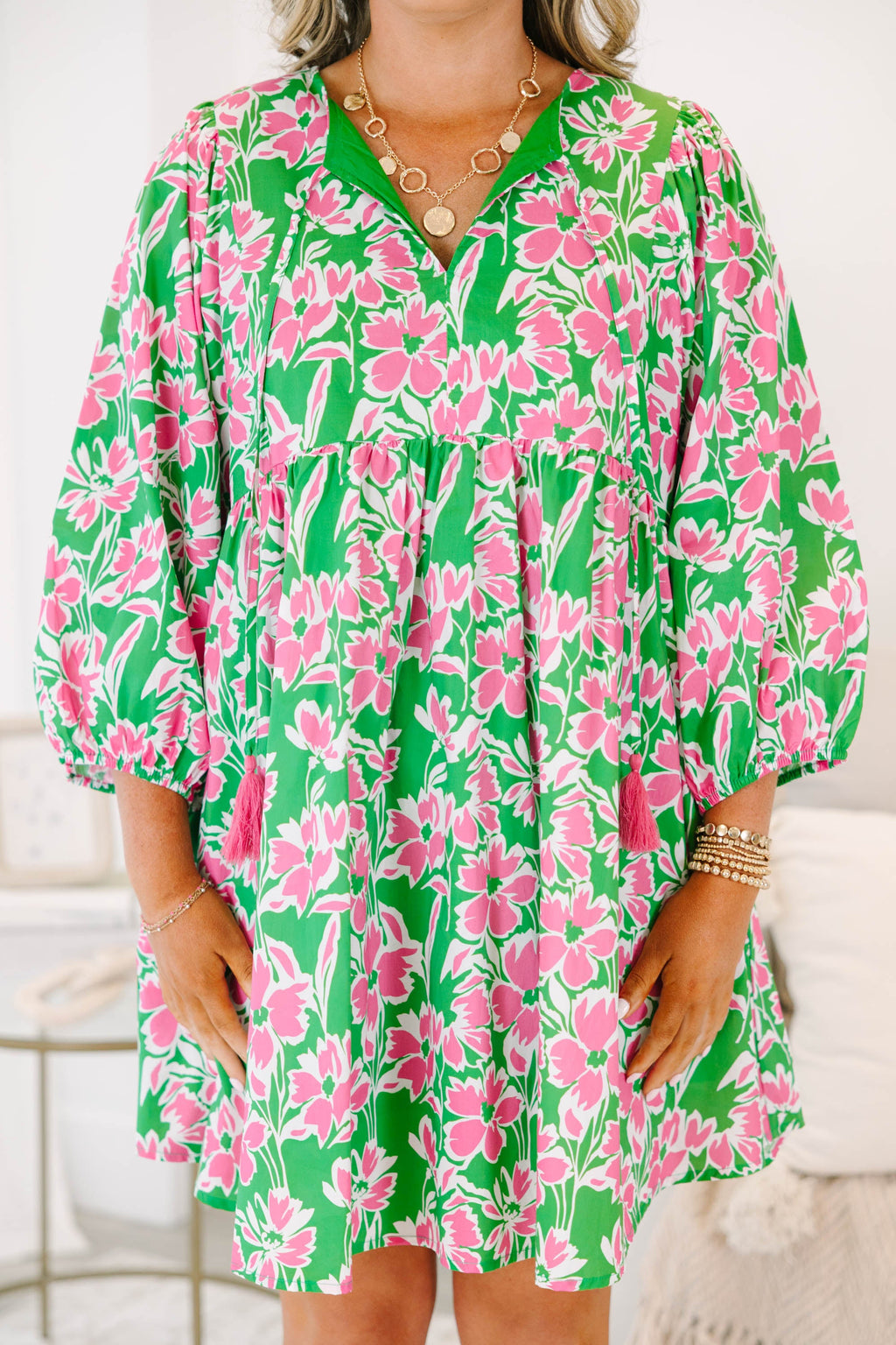 Walking On Air Dress, Pink-Green