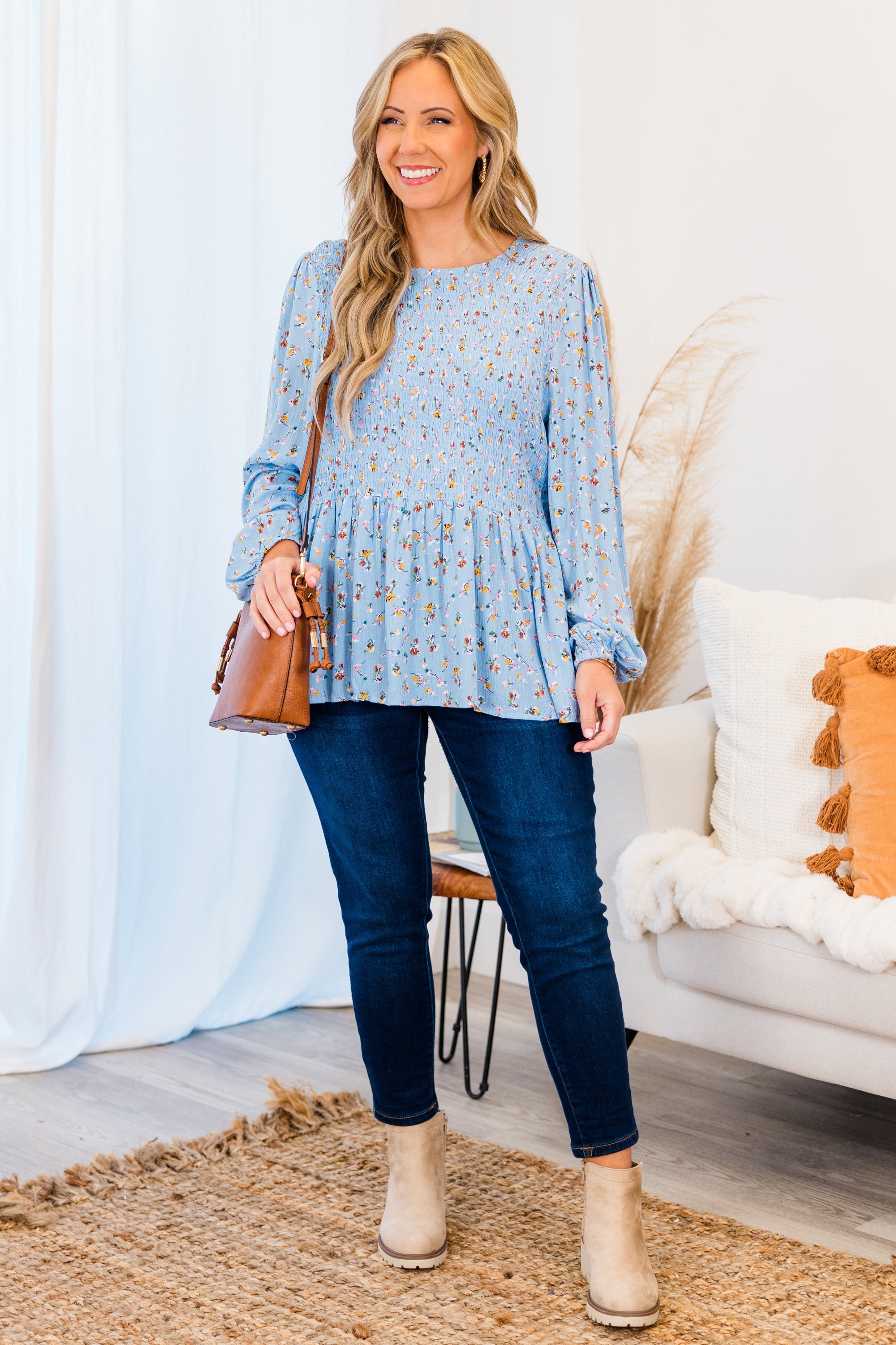 Wallflower Kisses Top, Light Blue