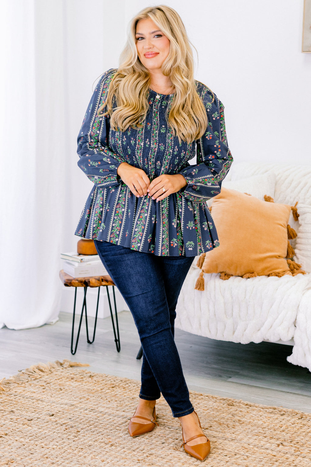 Wallflower Kisses Top, Navy Floral