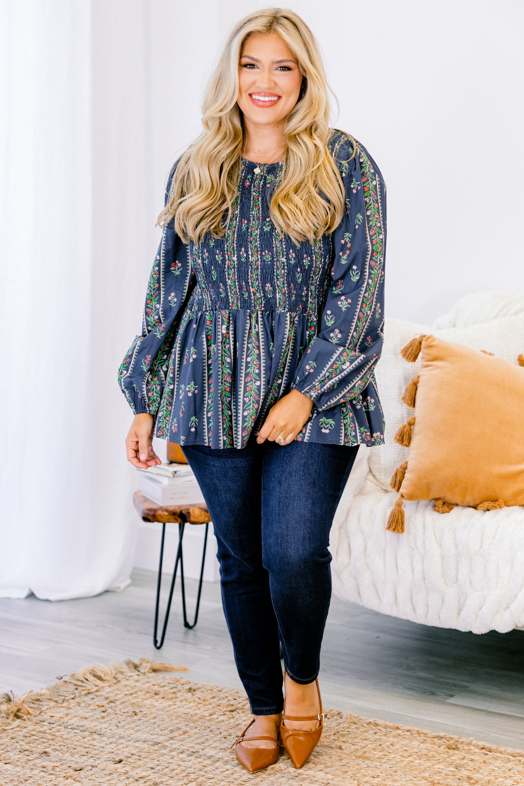 Wallflower Kisses Top, Navy Floral