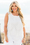 Wander Around Roses Top, White