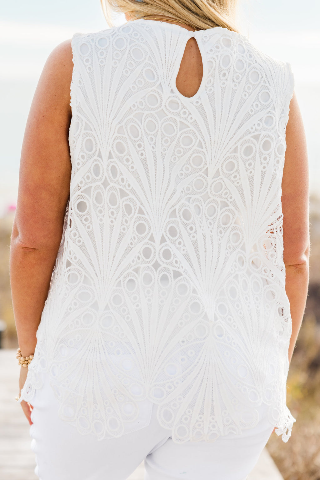 Wander Around Roses Top, White