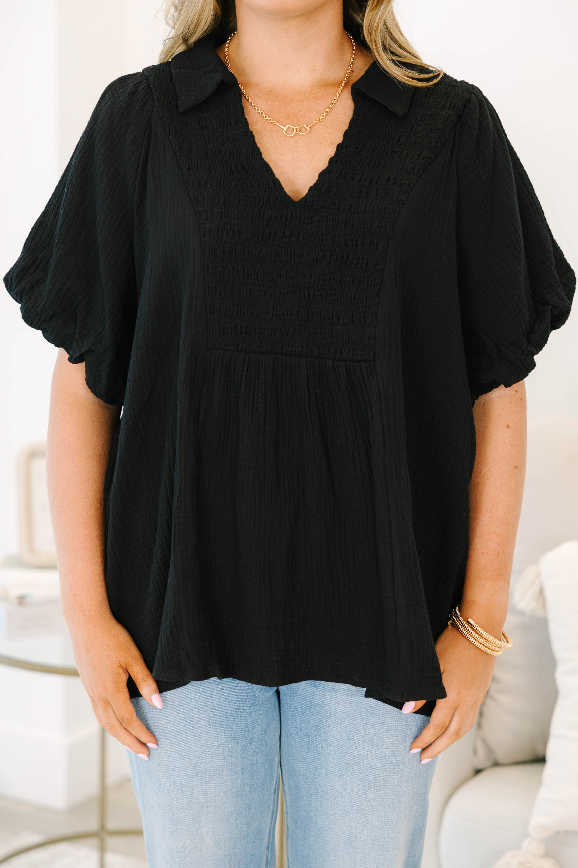Wander Outside Top, Black