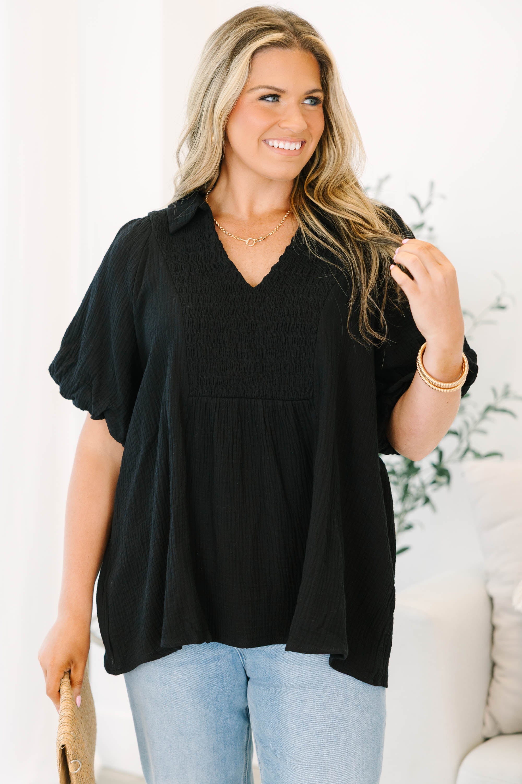 Wander Outside Top, Black