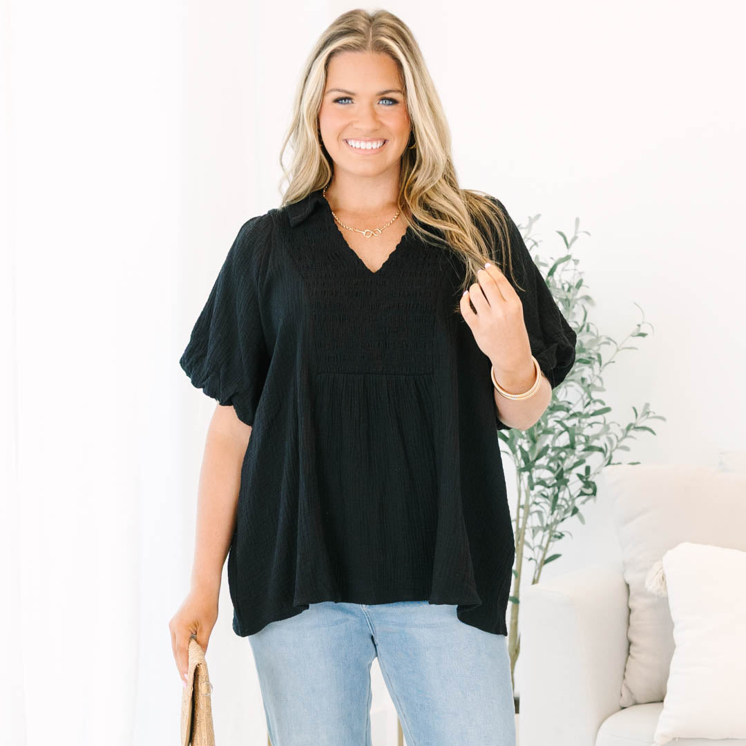 Wander Outside Top, Black