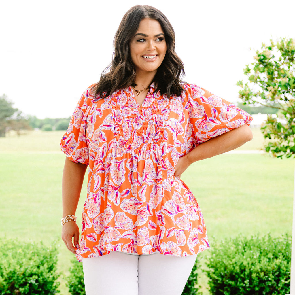 Wander Outside Top, Orange