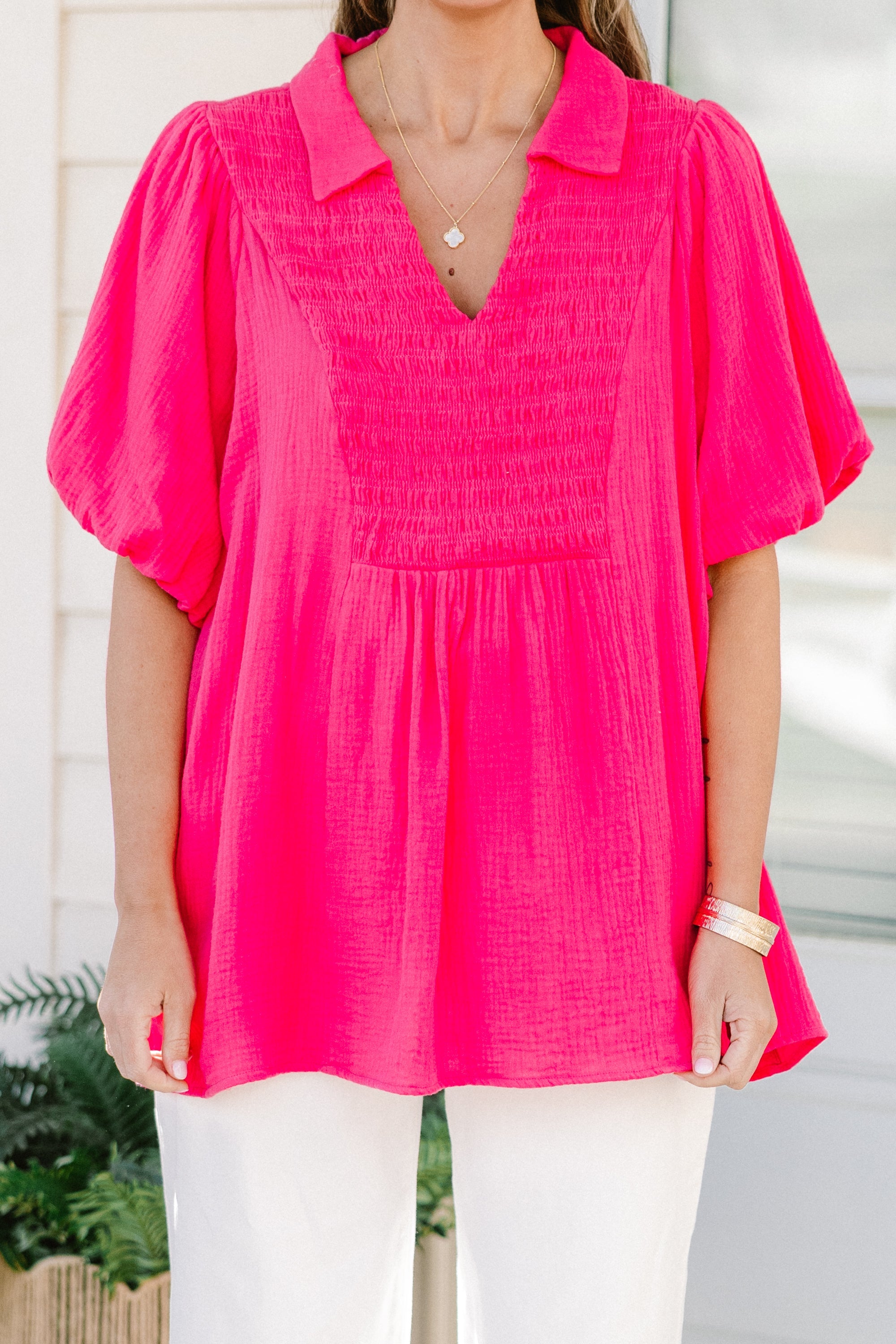 Wander Outside Top, Pink