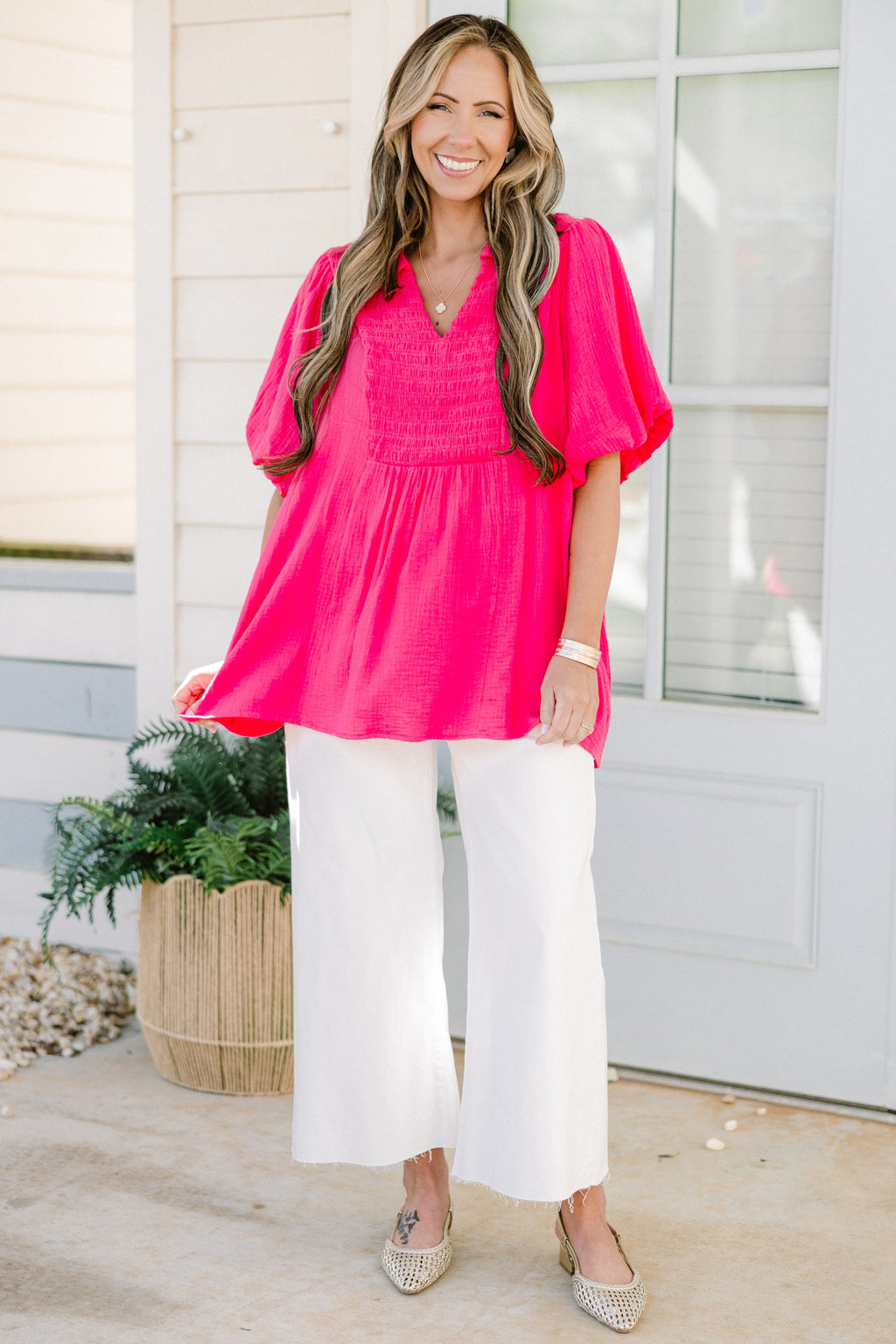 Wander Outside Top, Pink