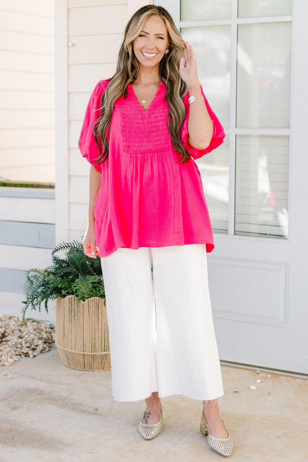 Wander Outside Top, Pink