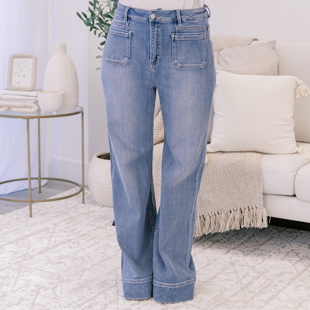 Wandering Around Town Jeans, Medium Wash