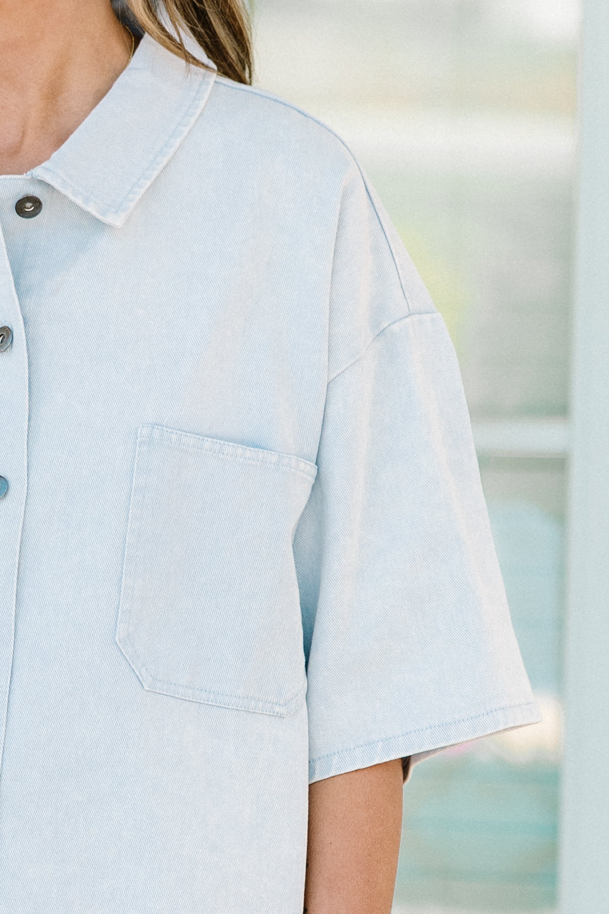 Wandering Through Life Top, Light Blue