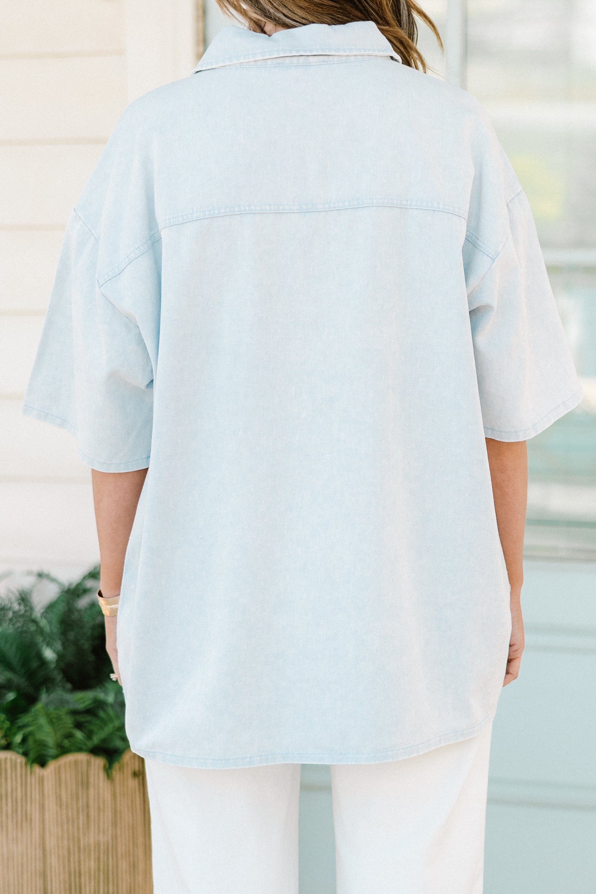Wandering Through Life Top, Light Blue