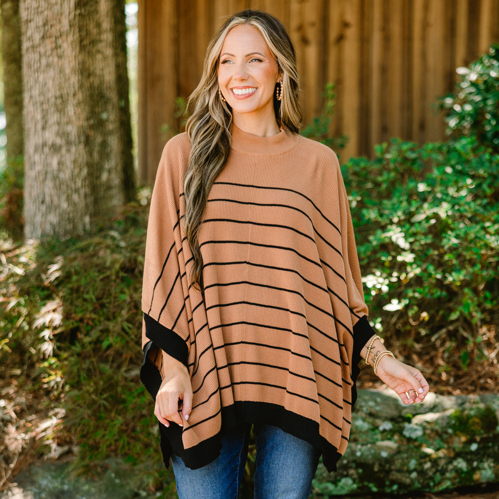 Warm Hugs Poncho, Khaki
