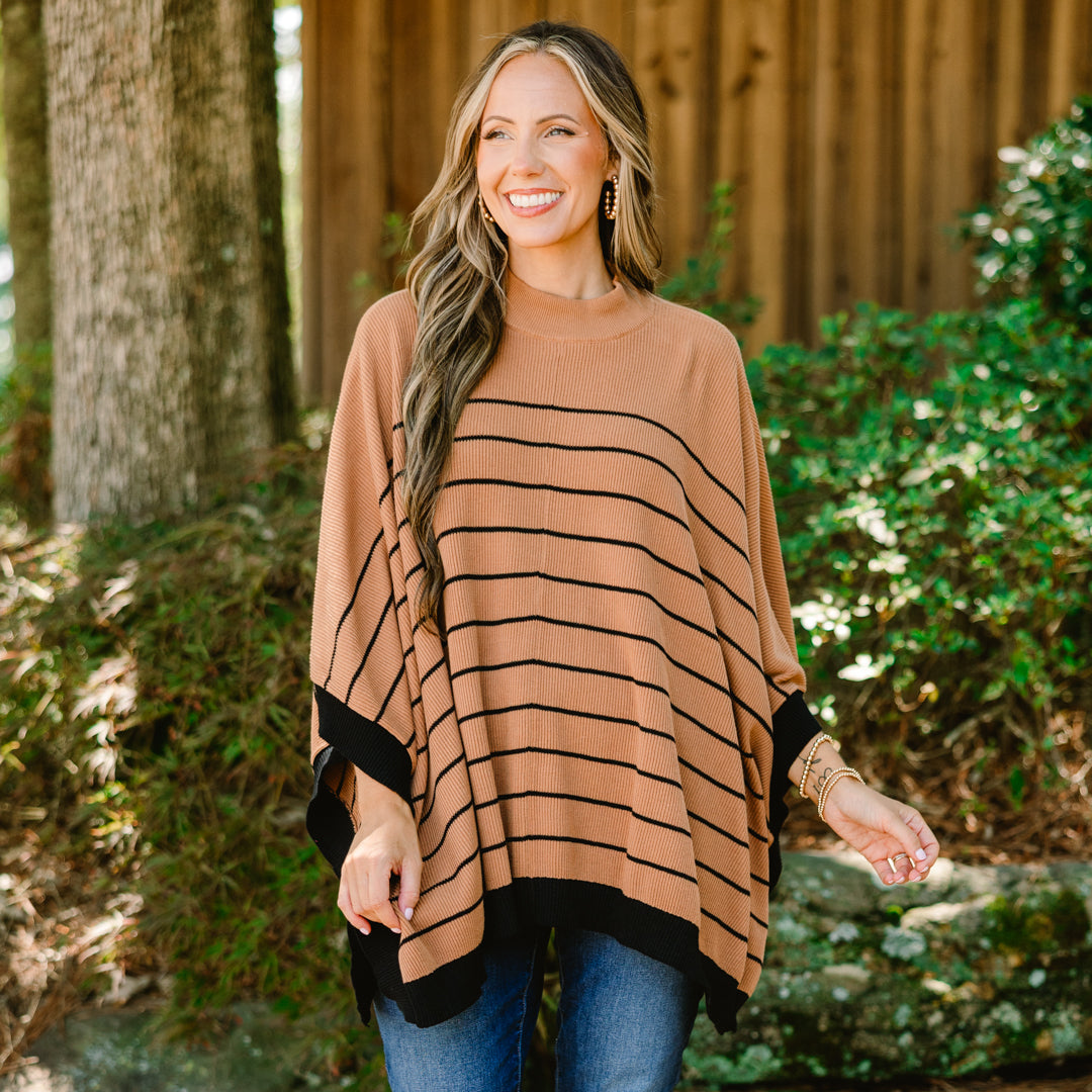 Warm Hugs Poncho, Khaki