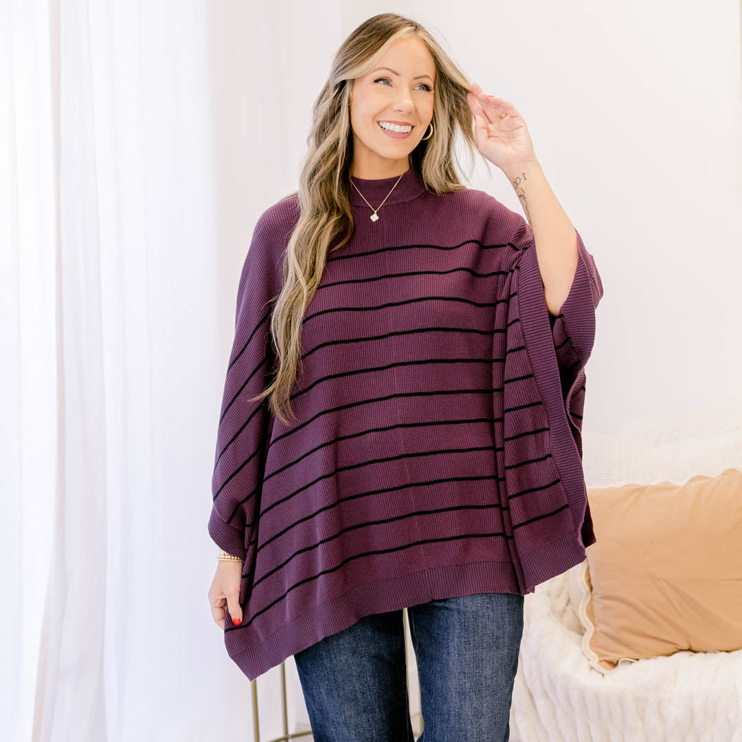 Warm Hugs Poncho, Purple
