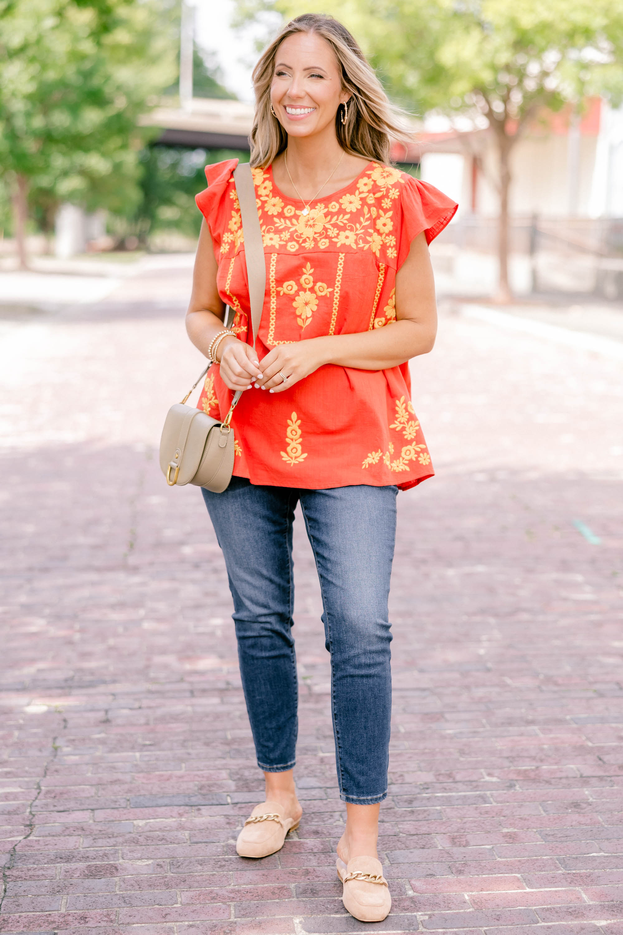Warmer Breeze Top, Rust Marigold