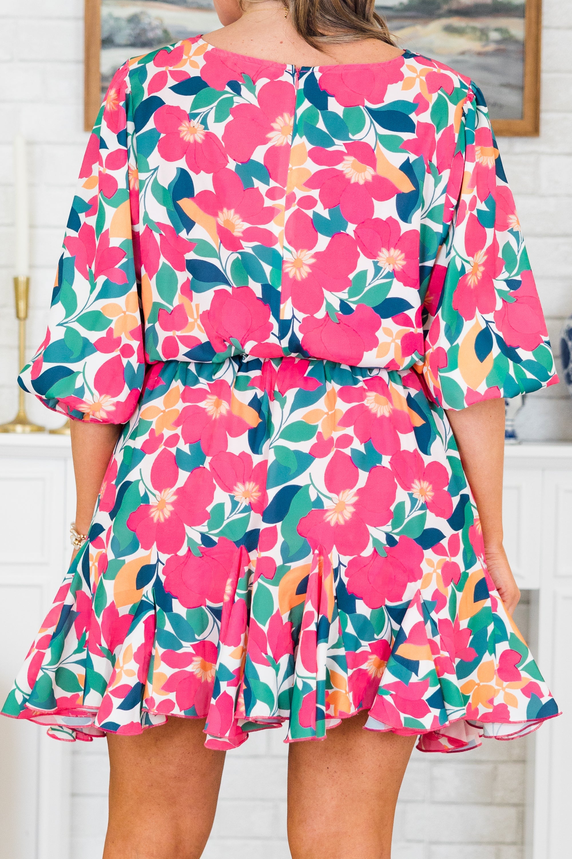 Warming Up To You Romper, Fuchsia Multi