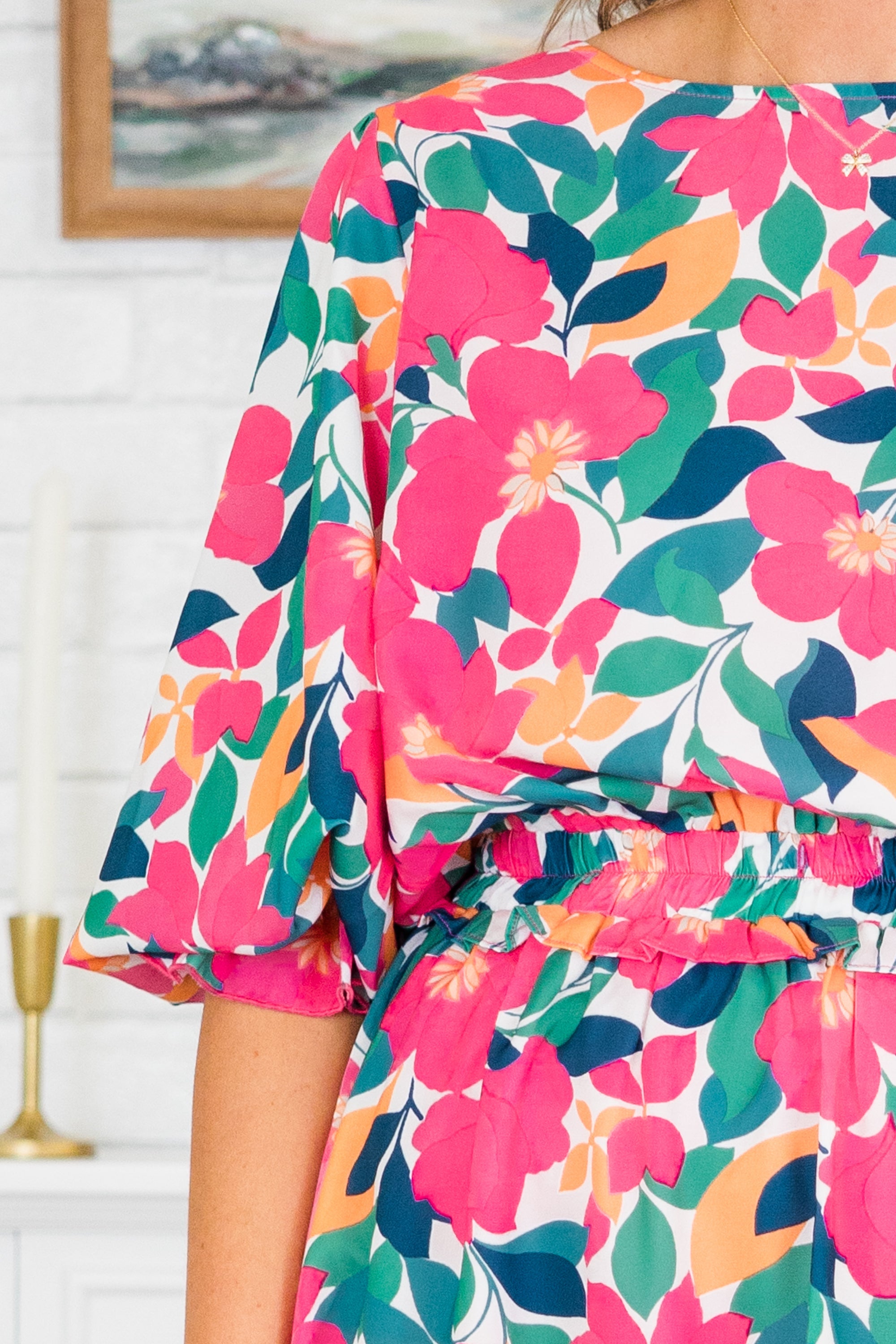 Warming Up To You Romper, Fuchsia Multi