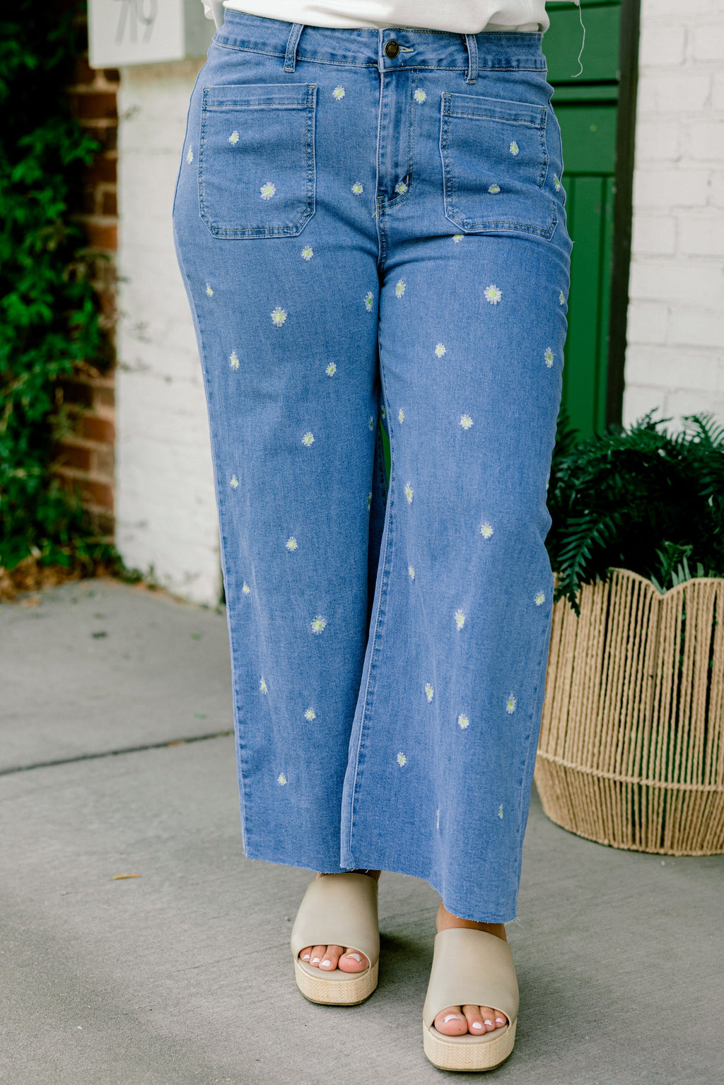 Wash Me Away Jeans, Floral Embroidery