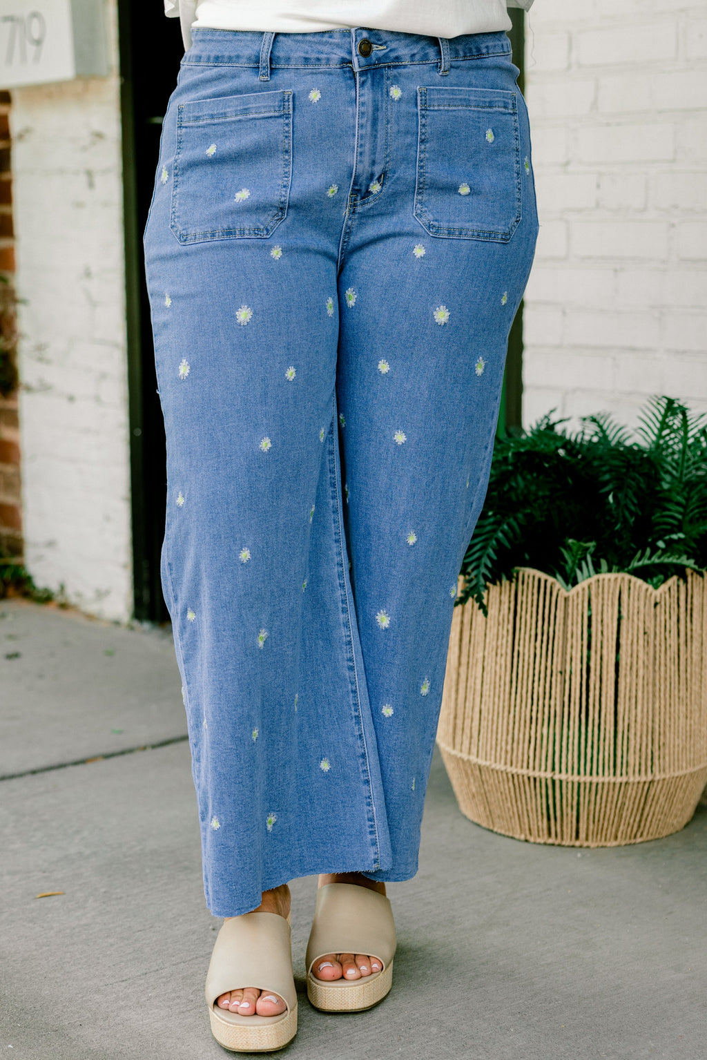 Wash Me Away Jeans, Floral Embroidery