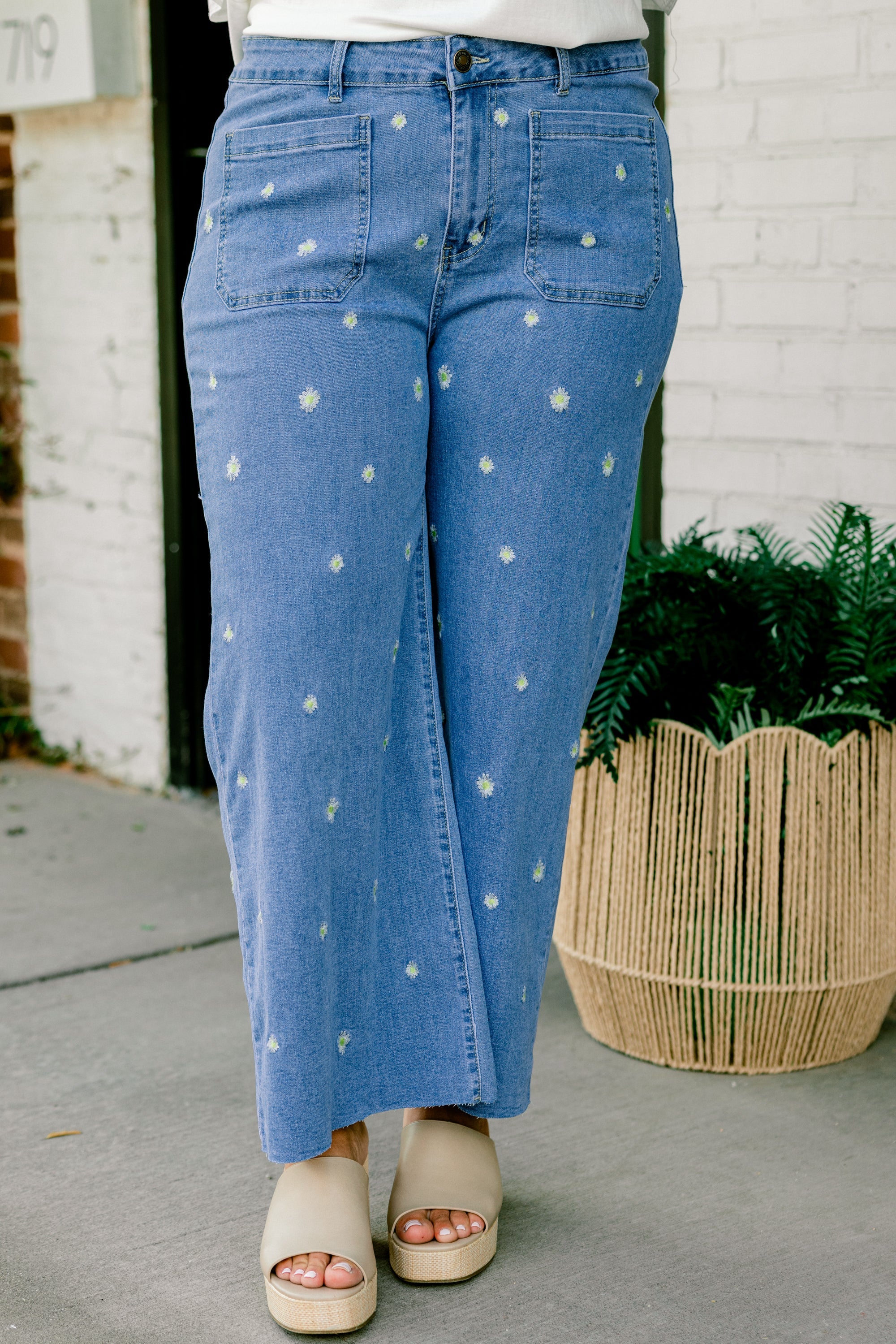 Wash Me Away Jeans, Floral Embroidery
