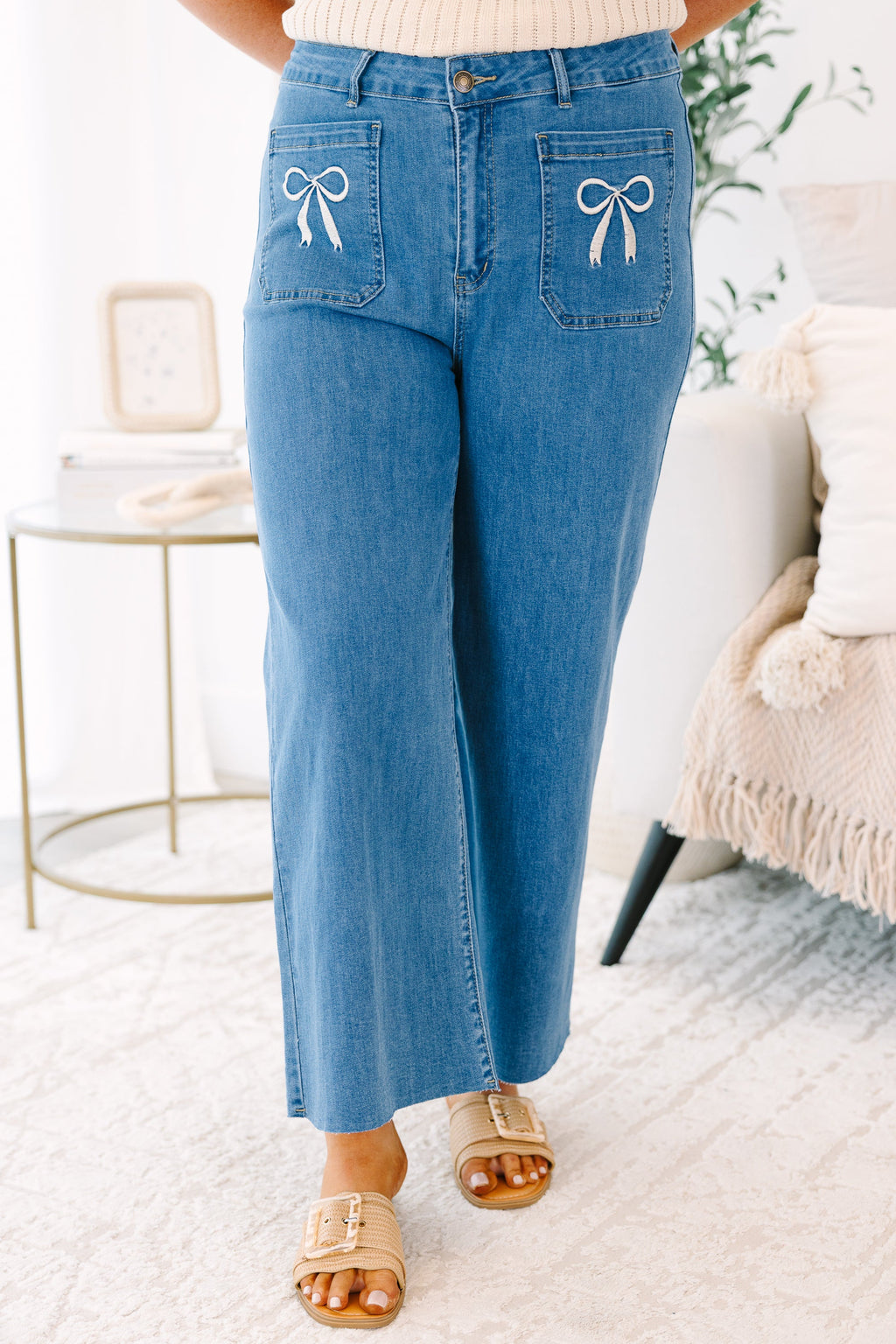 Wash Me Away Jeans, Bow Embroidery