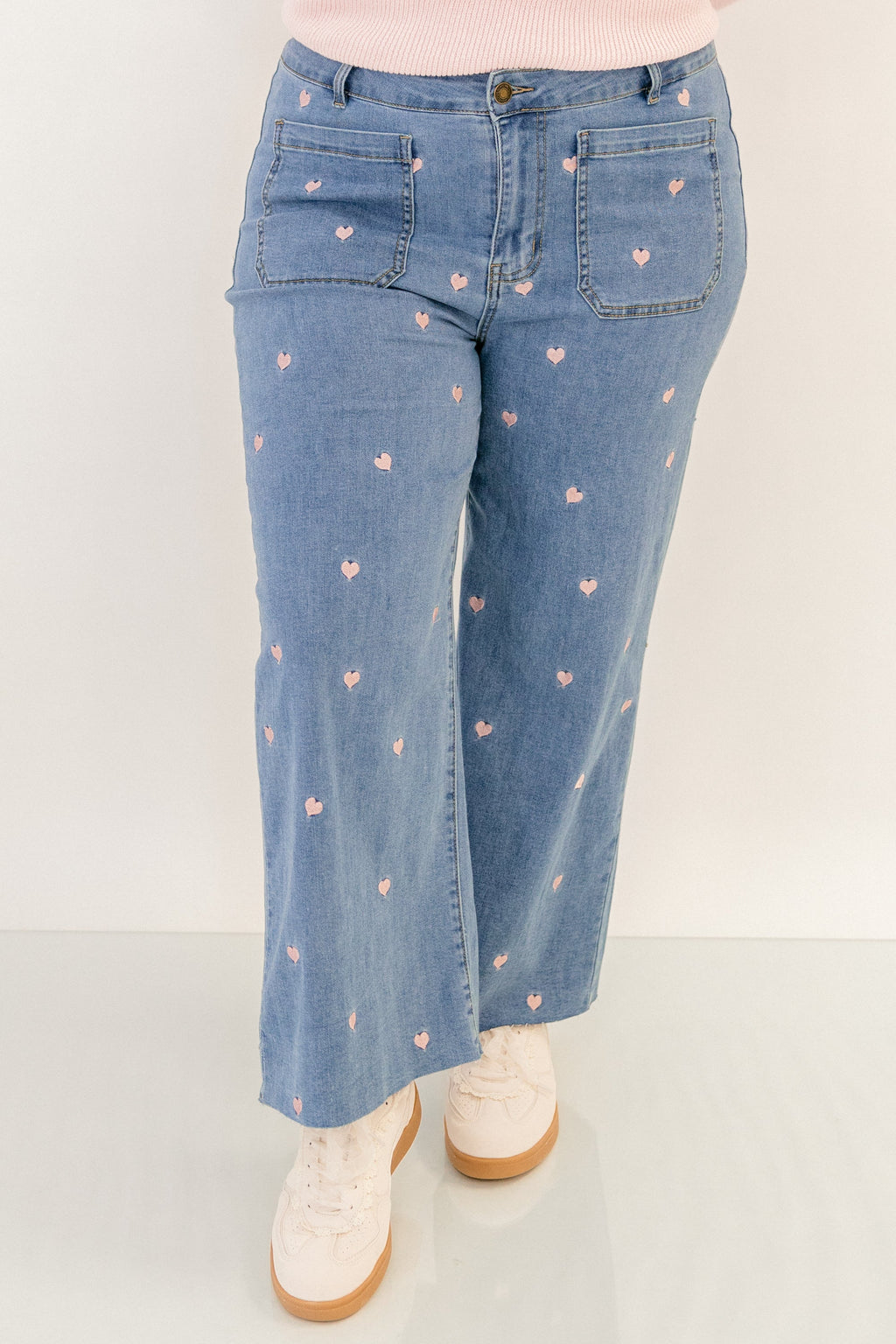 Wash Me Away Jeans, Heart Embroidery