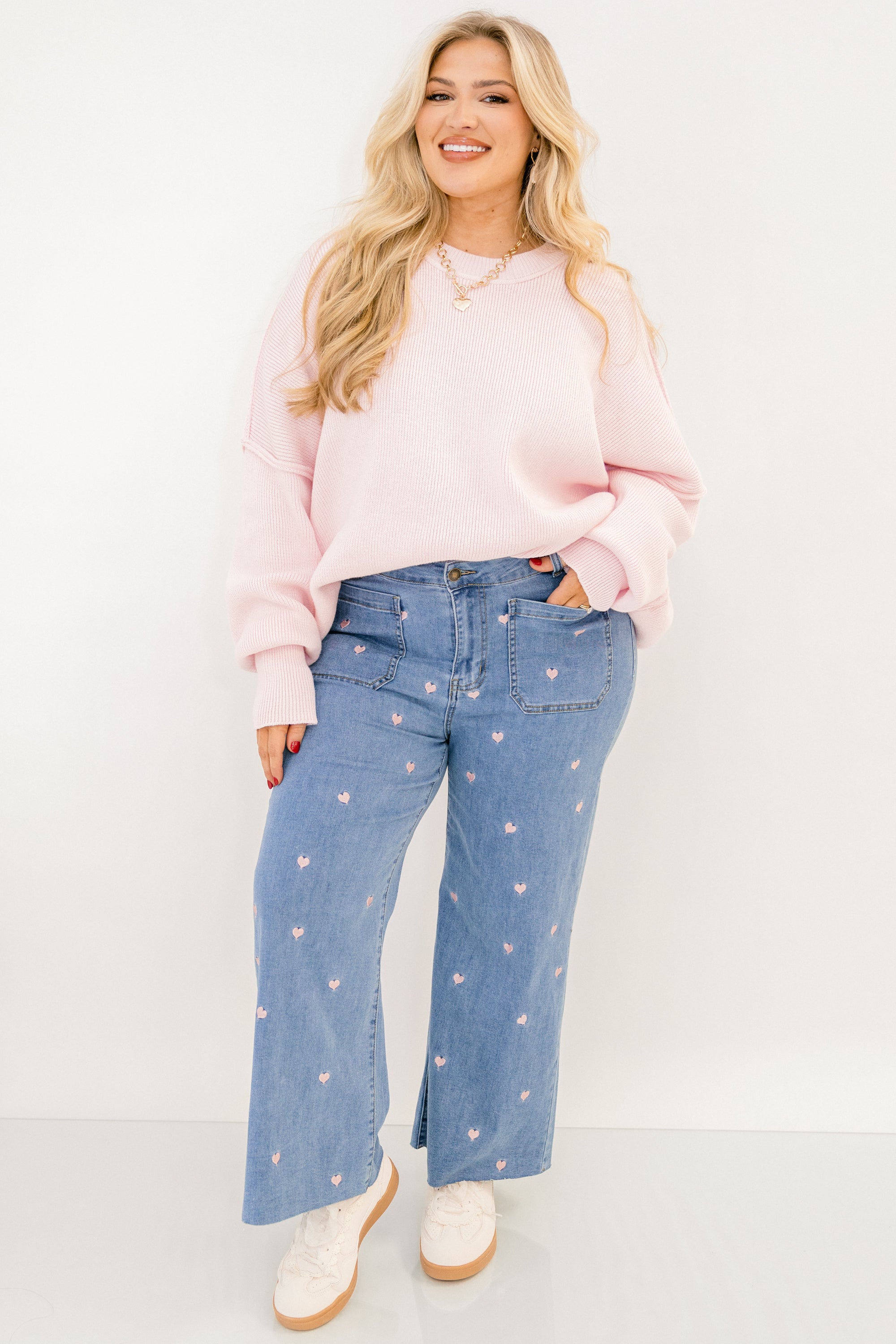 Wash Me Away Jeans, Heart Embroidery