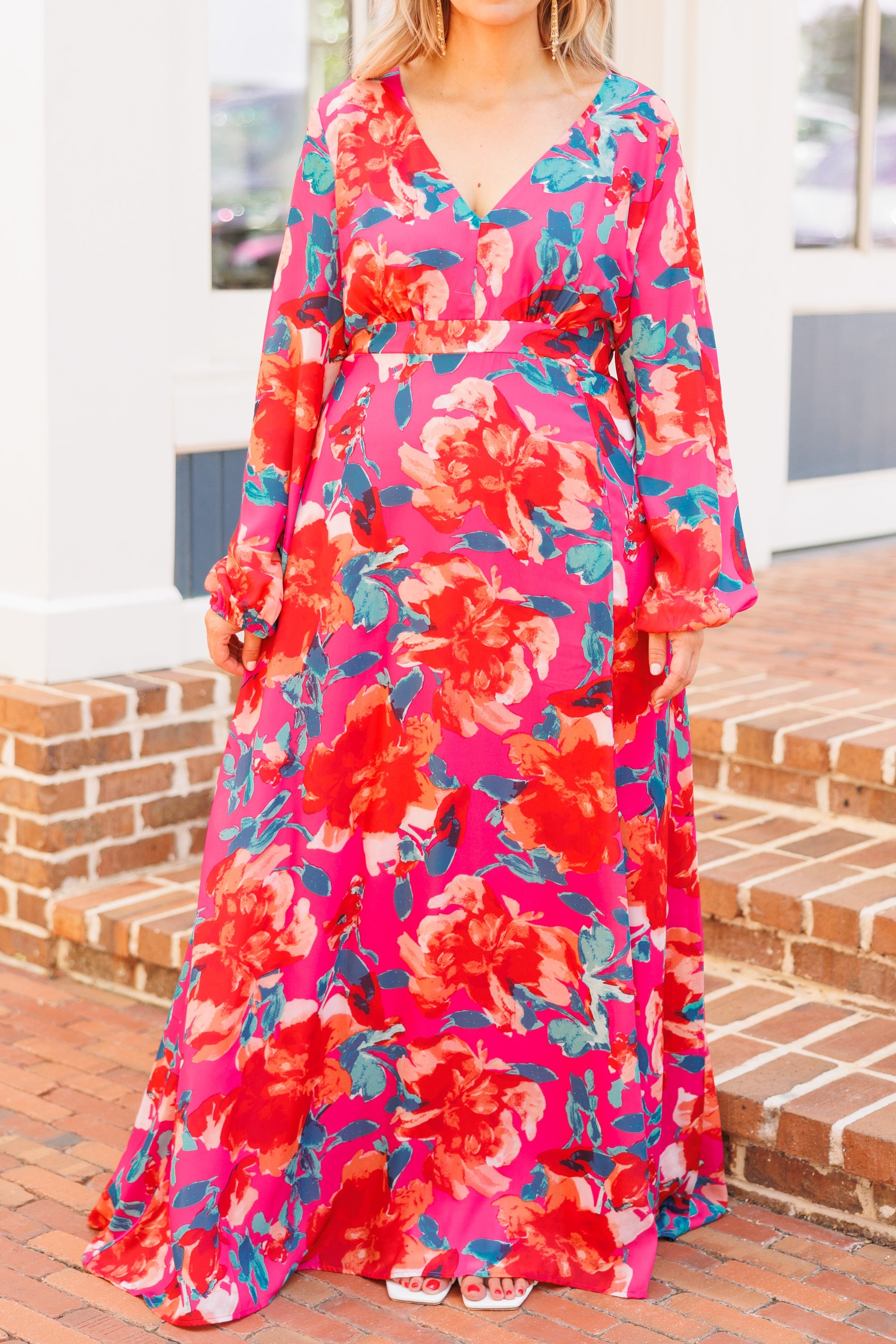 Way Too Complicated Maxi Dress, Fuchsia Multi