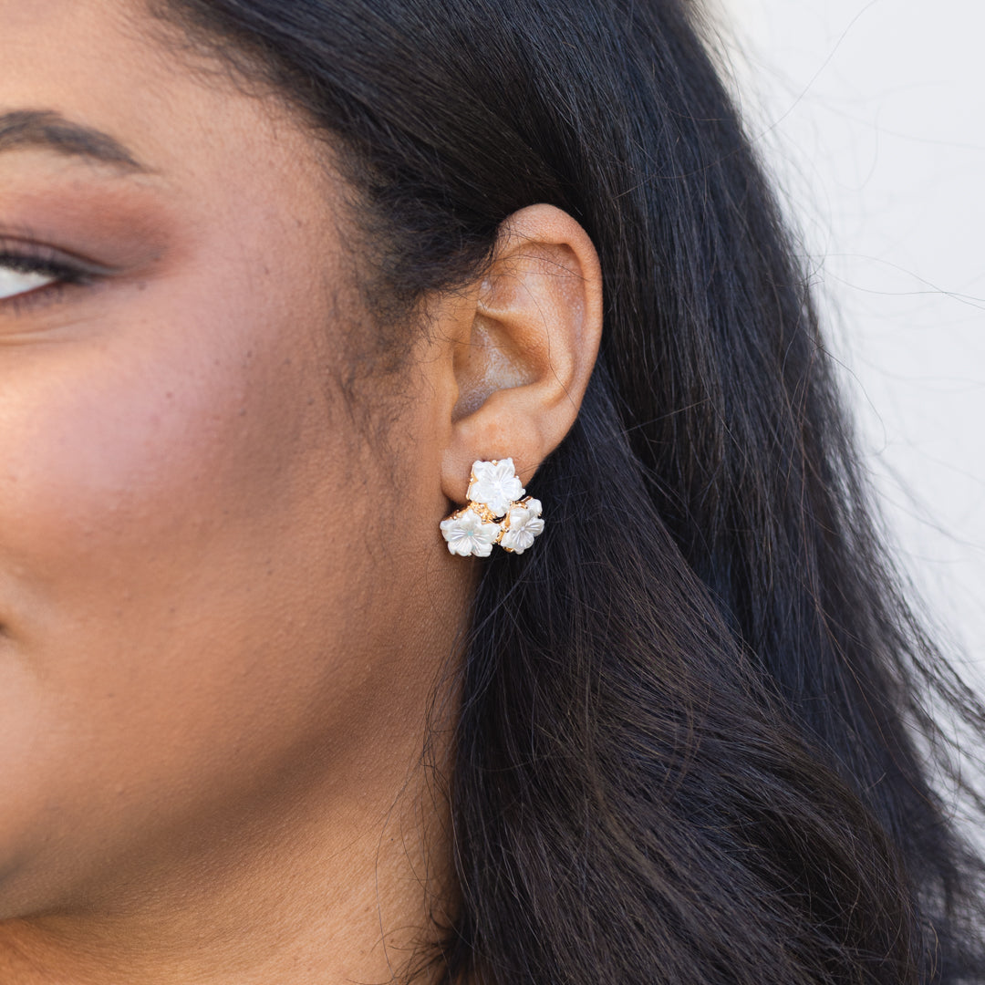 We Shine Bright Together Earrings, Cream